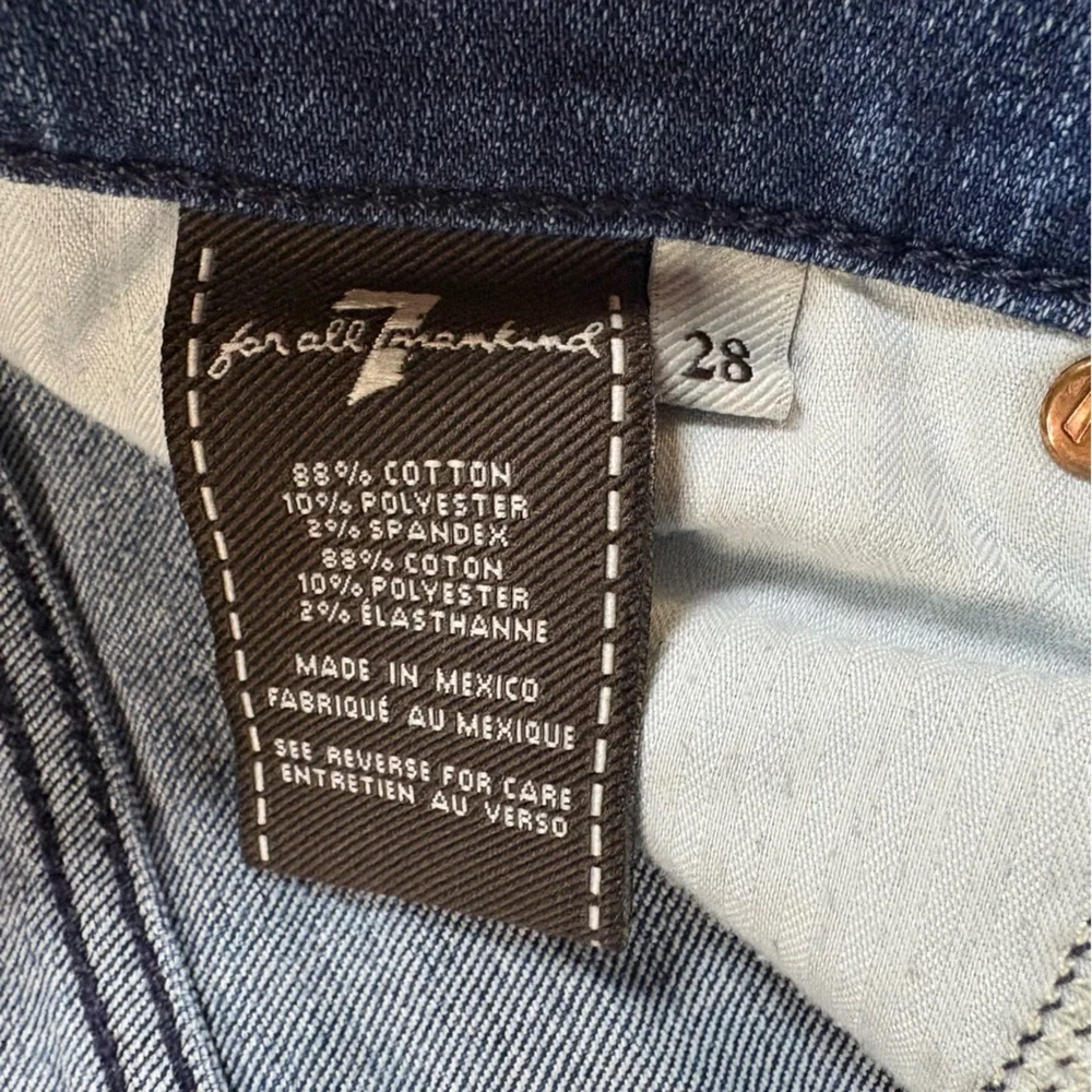 7 For All Mankind Gwenevere Skinny Ankle Jeans Womens Sz 28 Medium Wash Denim